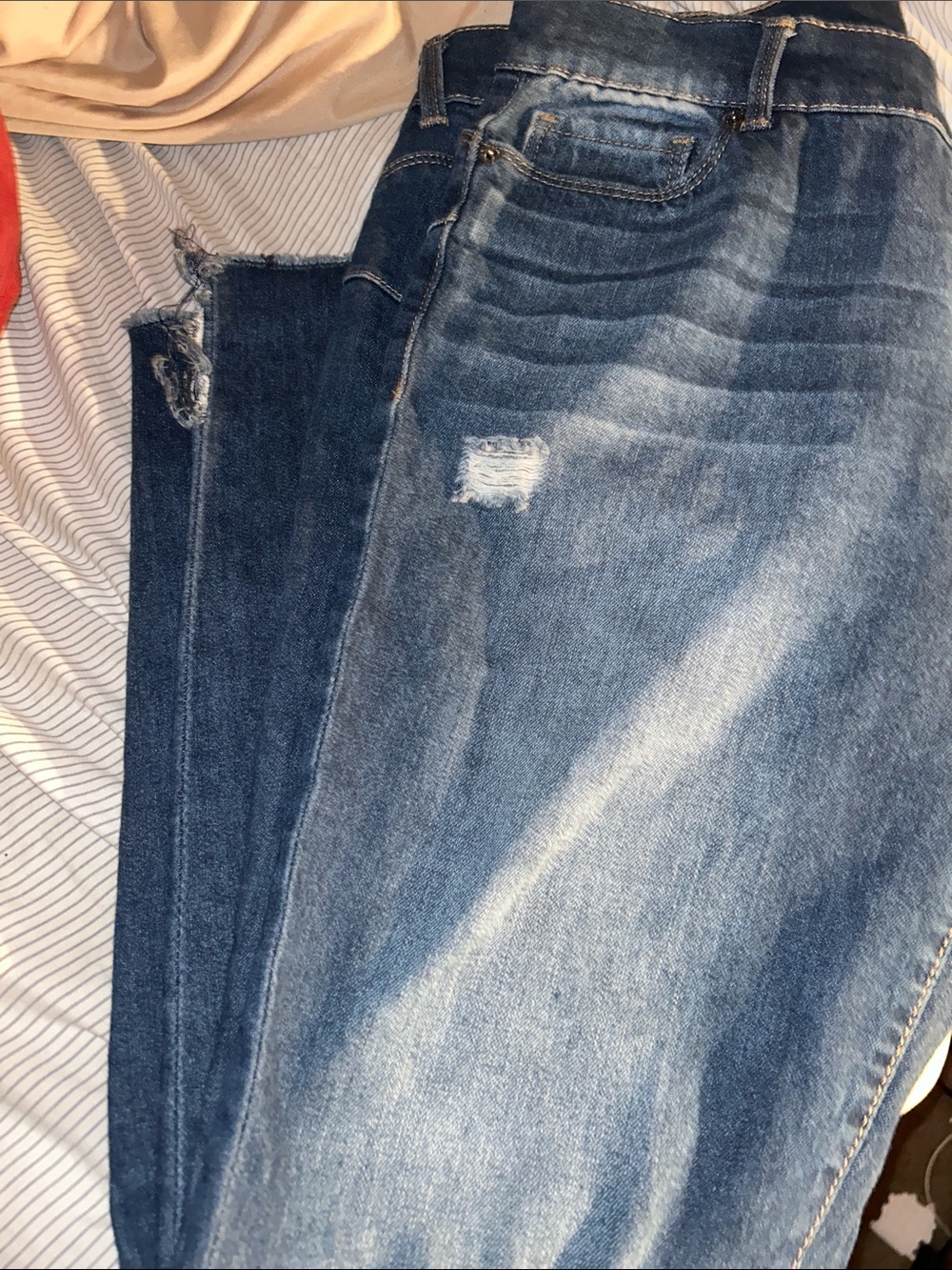 Juicy Couture Women’s Blue Distressed Skinny Jeans-Size 12